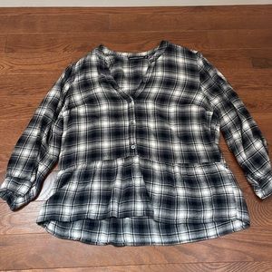Abercrombie and fitch baby doll plaid blouse